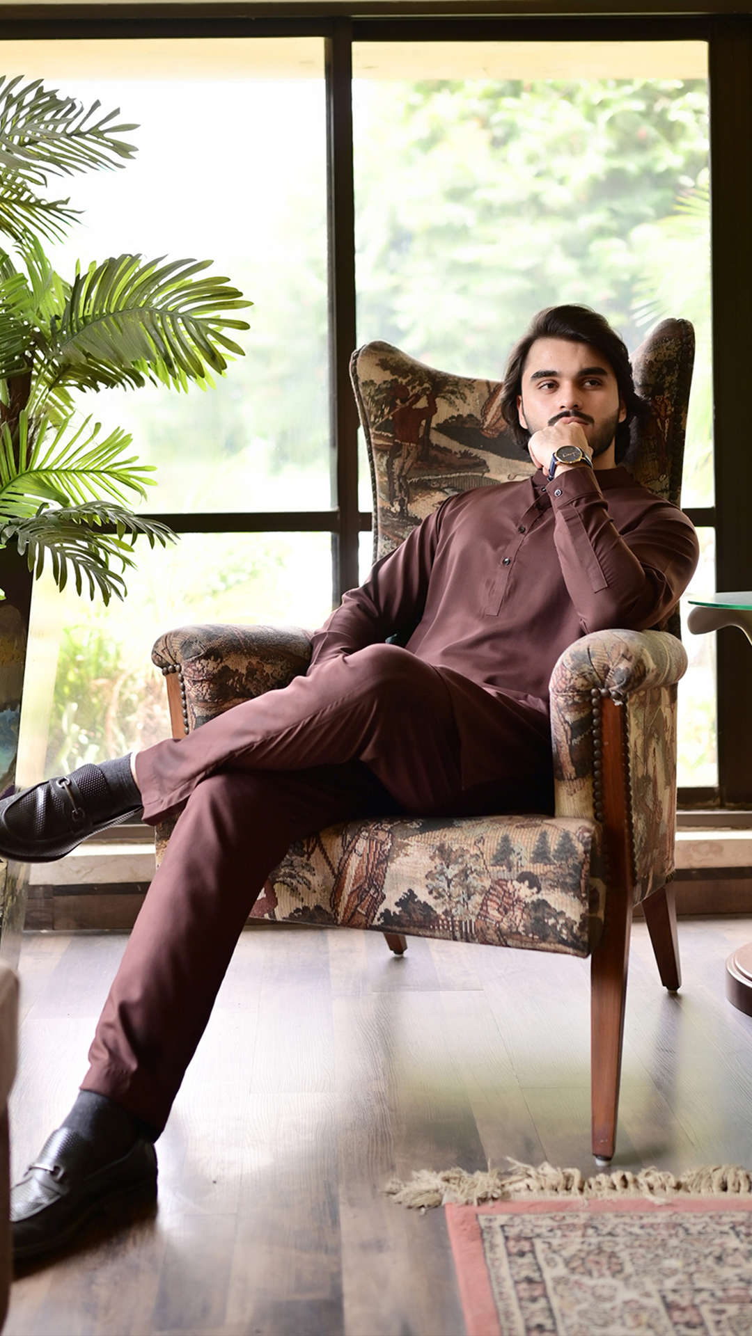 Signature Stitched Suit - Magenta Red