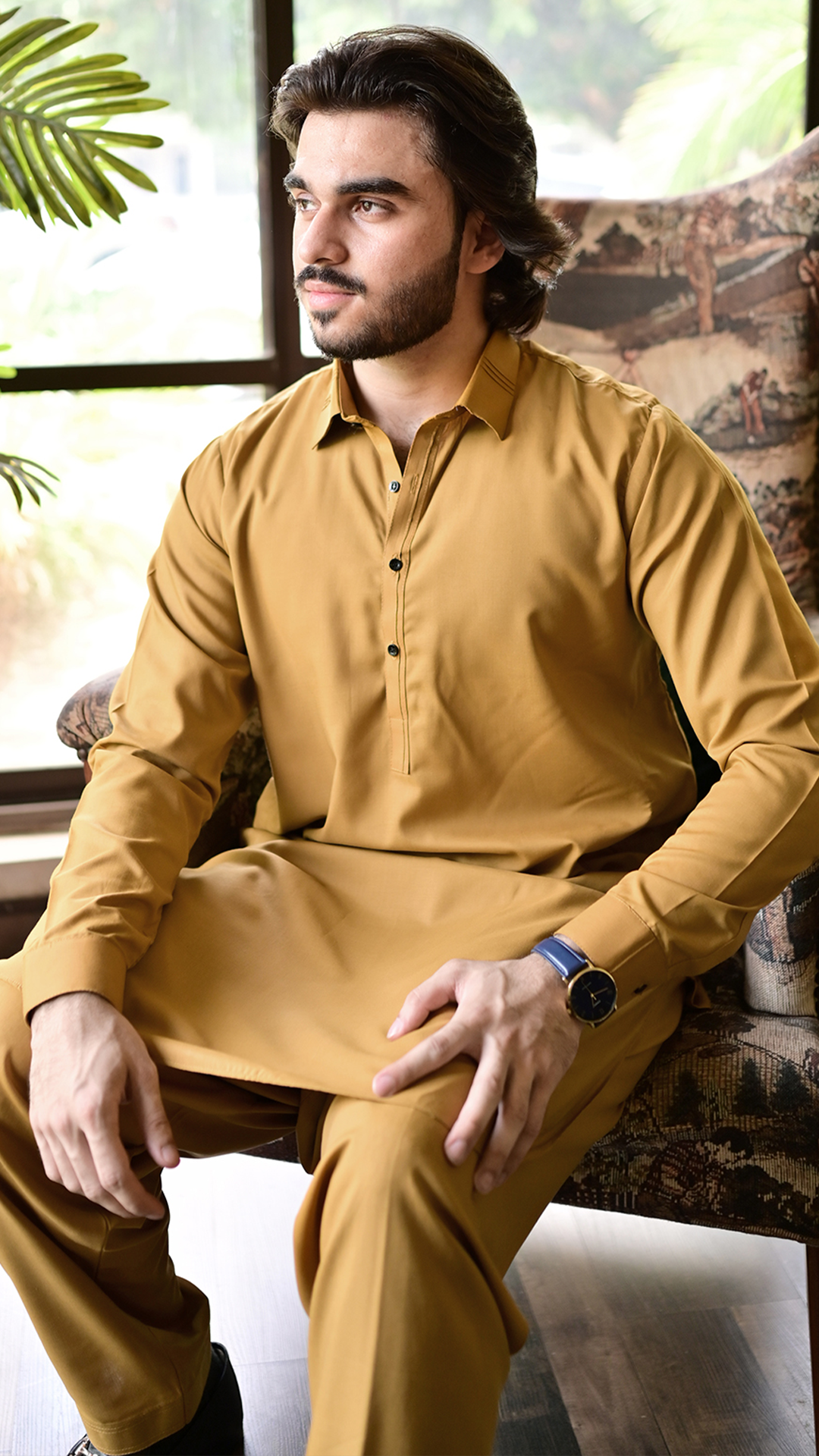 Signature Stitched Suit - Camel