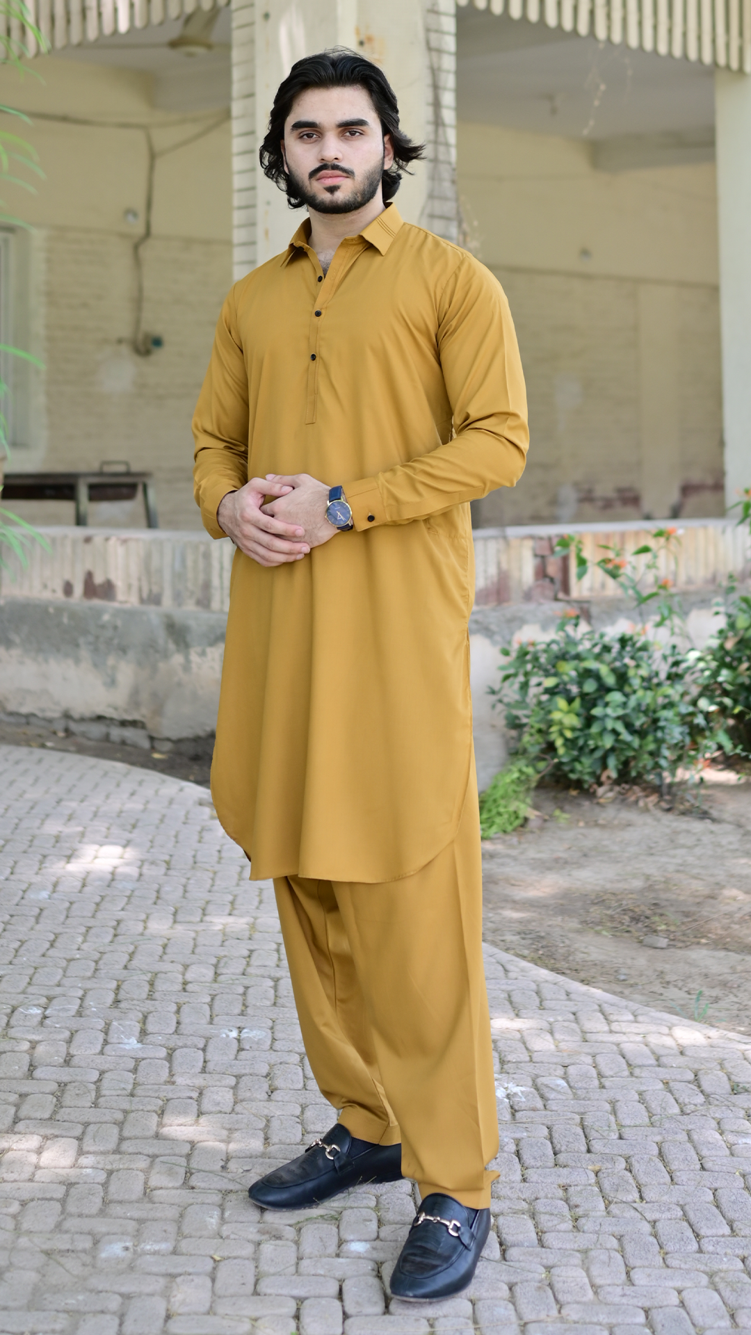 Signature Stitched Suit - Camel