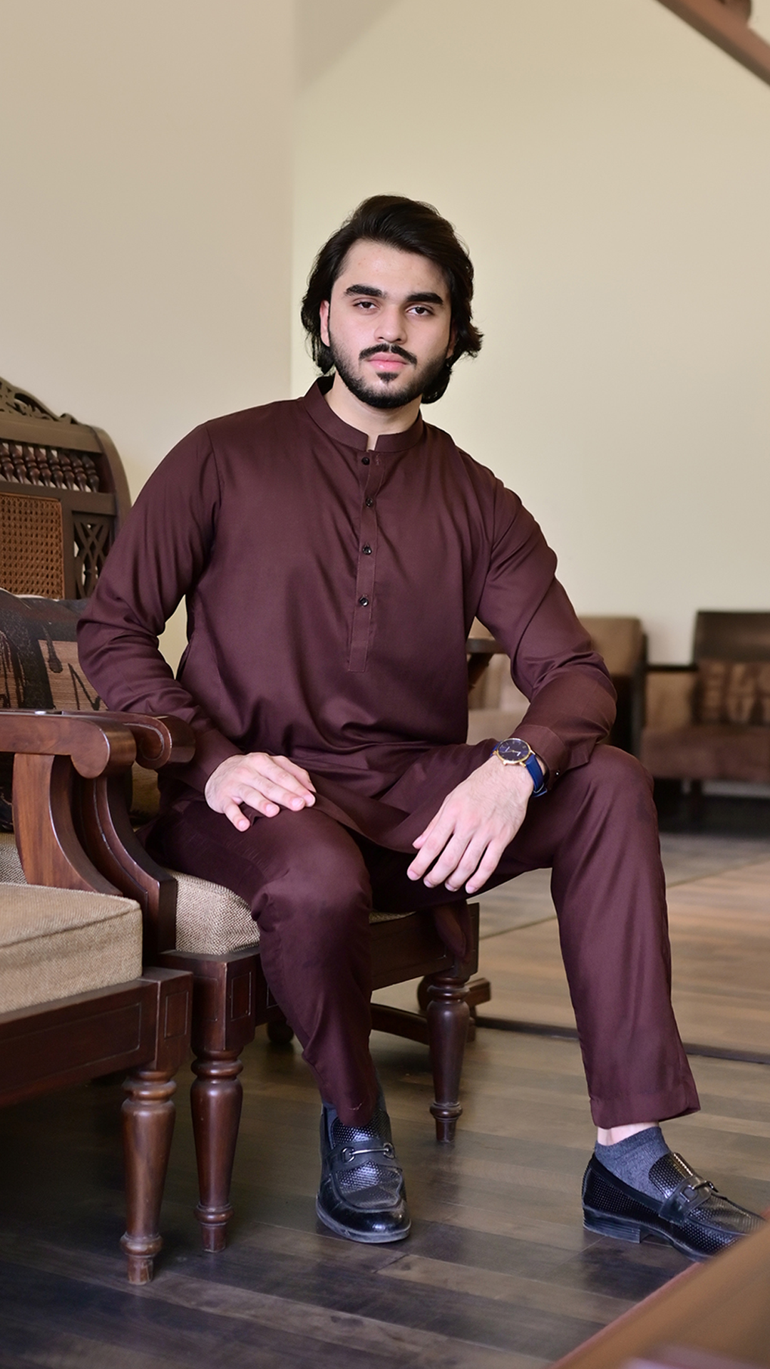 Signature Stitched Suit - Magenta Red