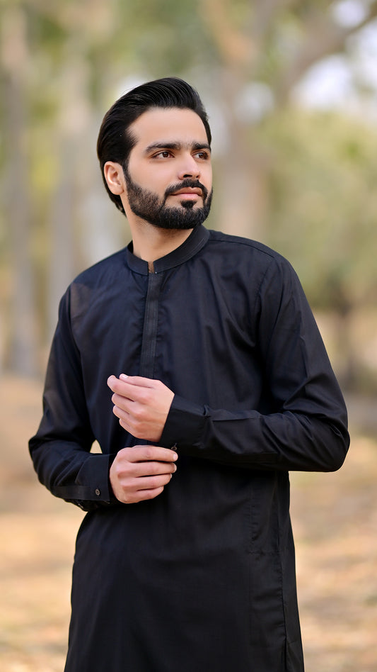 Premium Stitched Suit - Black Ban